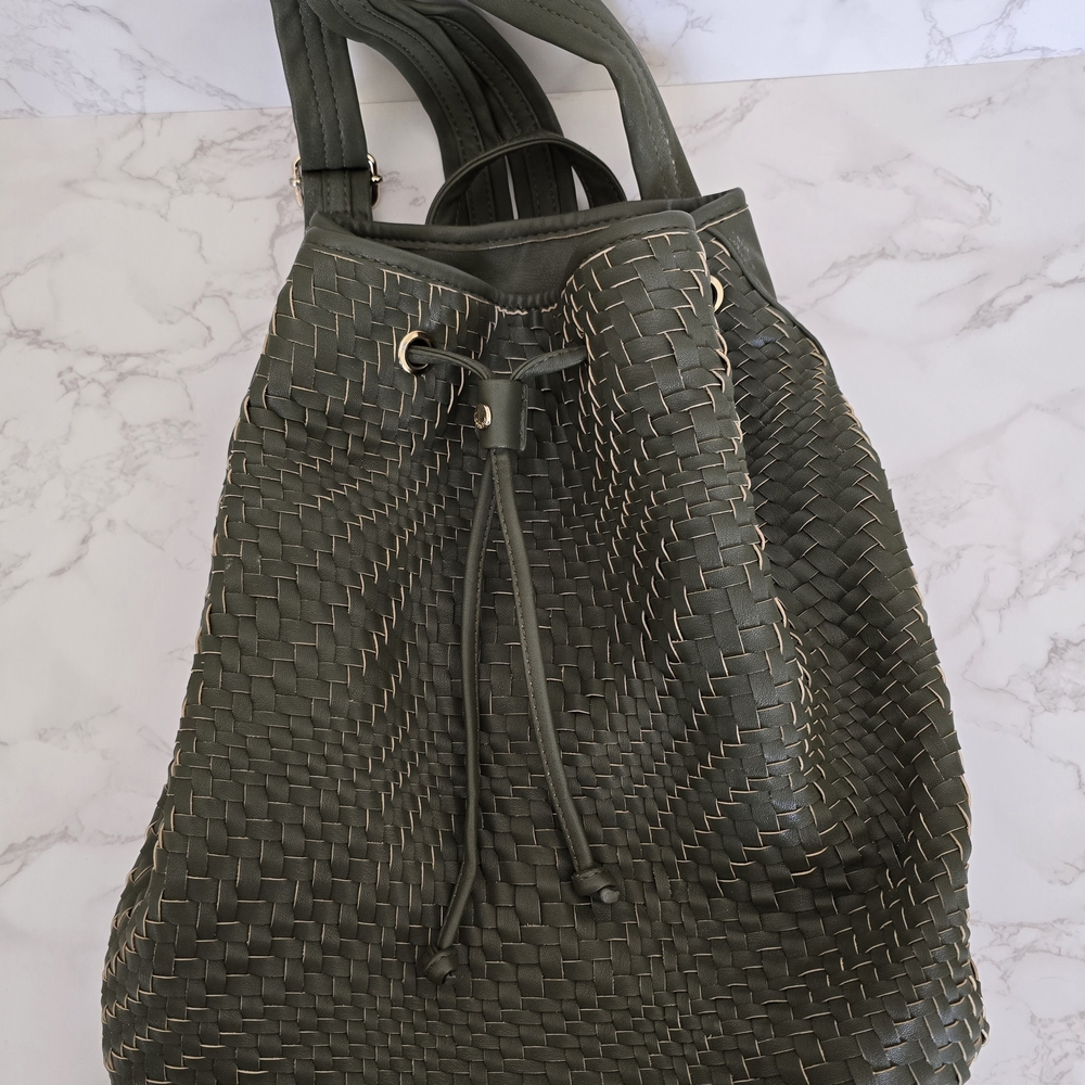 Deux Lux Woven Faux Leather Backpack in Excellent Condition